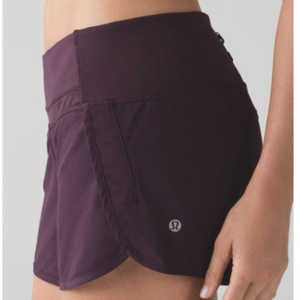 Lululemon Run Times in Black Cherry Size 4 (4" inseam)